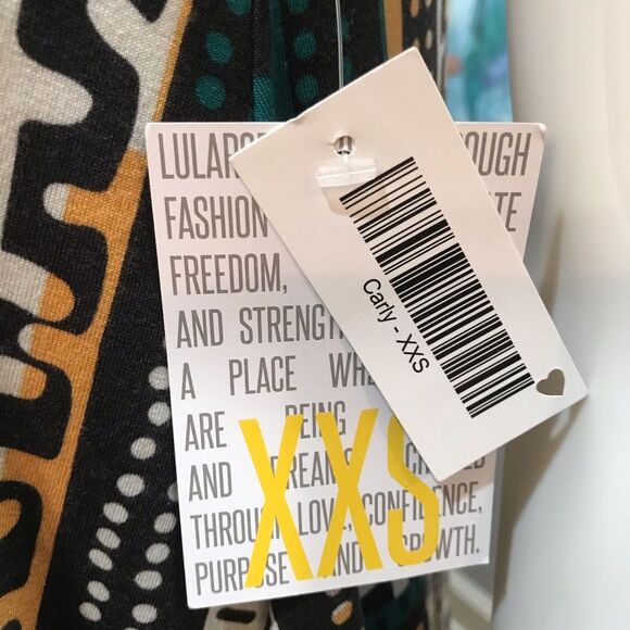 LuLaRoe Carly High Low Abstract Print Dress Fall Sz XXS NWT New - Picture 11 of 16